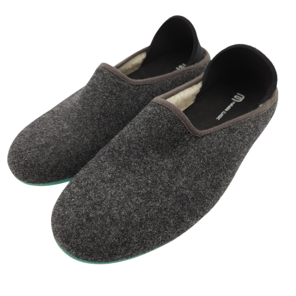 Mahabis Women's EU 41 US 10 Classic Gray Wool Sherpa Slippers Slip On Flat Shoes